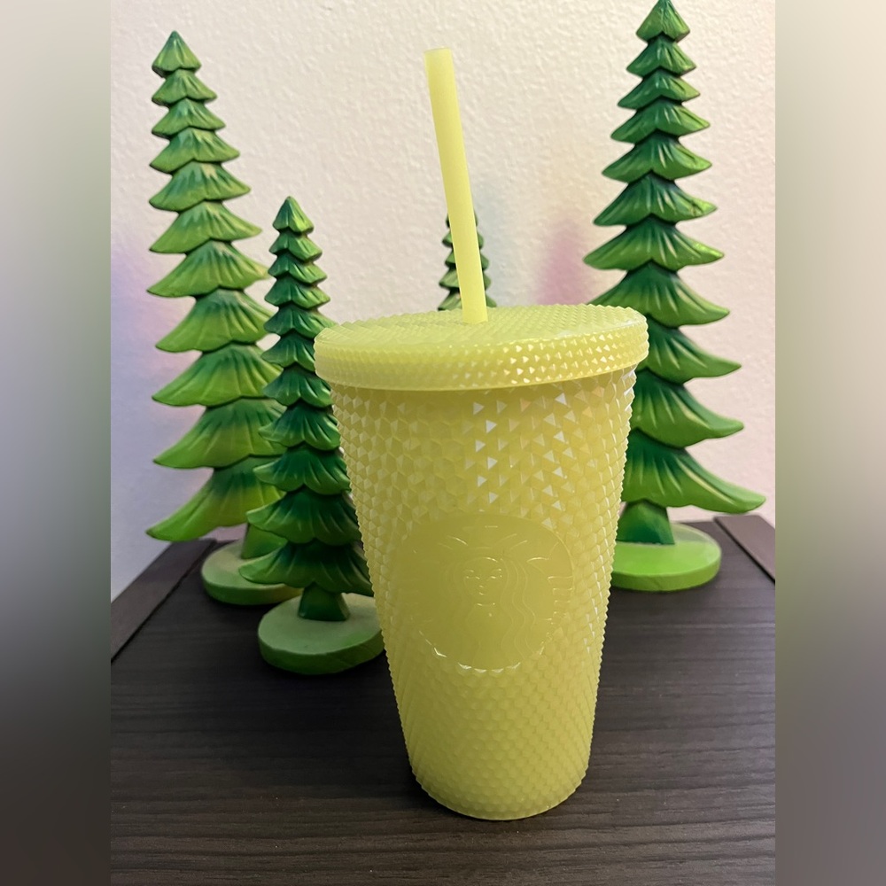 Collectible  Starbucks Vibrant bright green Tumbler with Straw